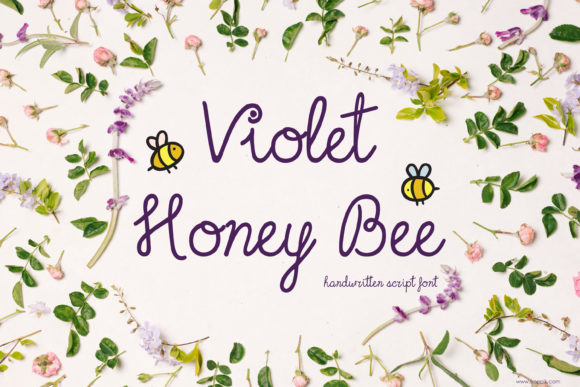 Violet Honey Bee Font for Social Campaigns